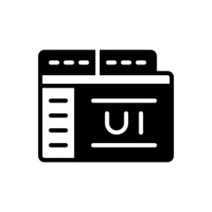 Black solid icon for ui code