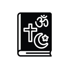 Black solid icon for religions