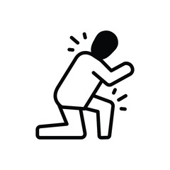 Black solid icon for suffer