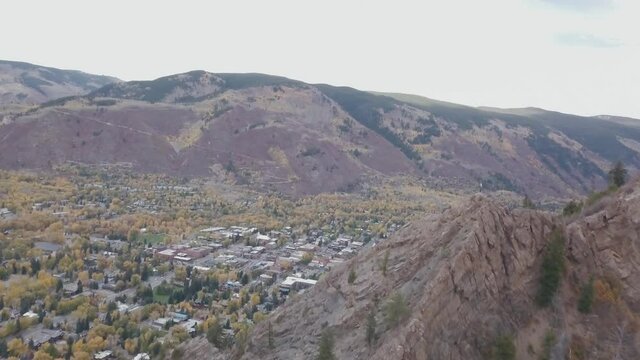 Aerial over Aspen city, Colorado. 