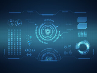 abstract futuristic hud display interface sci fi technology