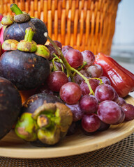 Fresh fruits. Assorted colourful tropical fruits. clean and healthy eating