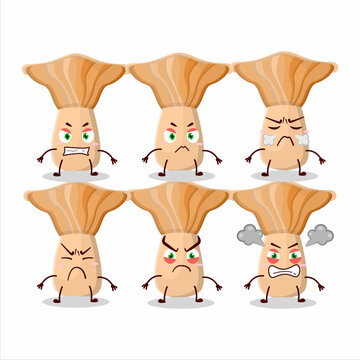 Lactarius cartoon character with various angry expressions