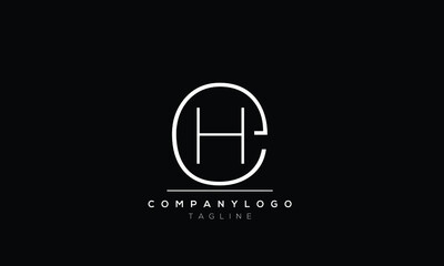 Abstract Letter Initial hb bh Vector Logo Design Template.