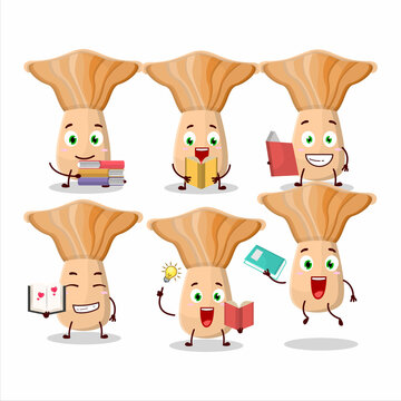 A picture of lactarius cartoon character concept reading an amusing book