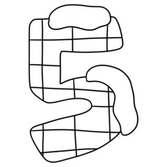 Christmas Birthday-Number5 outline design illustration for web, wedsite, application, presentation, Graphics design, branding, etc.