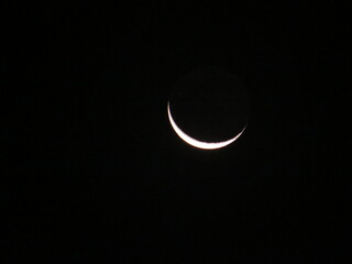 Crescent Moon at The Night Tropical