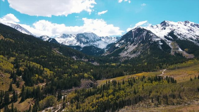 Panoramic aerial of the rocky mountains, Aspen, Colorado. 