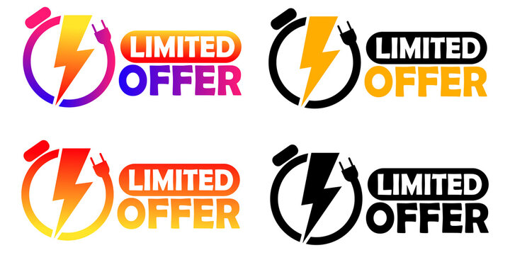 Limited offer sticker. Limited offer icon in different colors