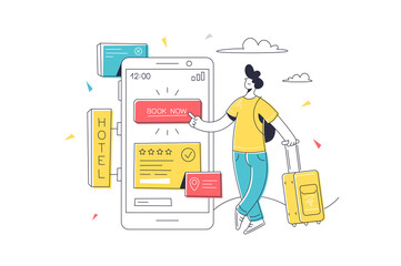 Character make hotel reservation online