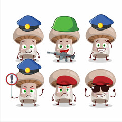 A dedicated Police officer of portobelo mascot design style