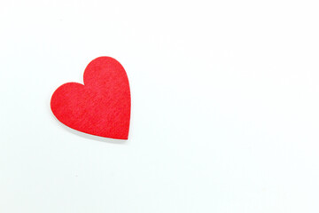 red heart shape with a white background