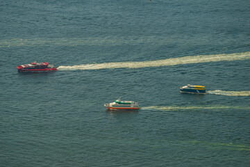 Turbo Jet pass Victoria Harbour, Hong Kong