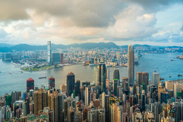 Victoria Harbor view from the Peak at Day, Hong Kong