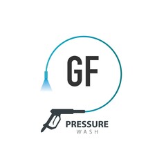 Obraz na płótnie Canvas Initial Letter GF pressure wash logo design template. Pressure wash logo concept. Creative pressure wash concept logo design