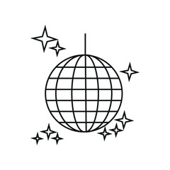 Disco ball line icon