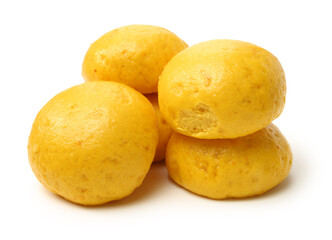 Chinese steamed roll. Close up on white background