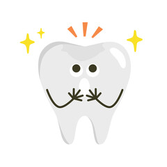 歯のイラスト。虫歯を治した歯のキャラクター。