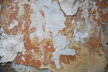 Old dirty wall close up. Grunge abstract photo background.  Beautiful stone texture pattern.