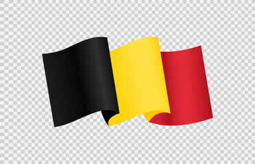 Waving flag of Belgium   isolated  on png or transparent  background,Symbol  Belgium ,template for banner,card,advertising ,promote, vector illustration top gold medal sport winner country