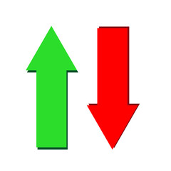 arrow up and down icon on white background. set arrows sign. two arrows symbol. flat style.