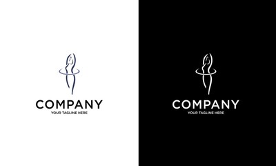 Women's body health logo by exercising and certain food diets that make her body shape look more attractive