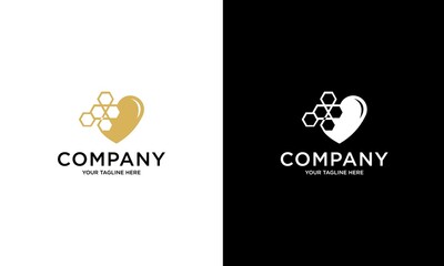 Honey logo icon design, Vector illustration, Love Honey Logo Design Concept. Food logo template