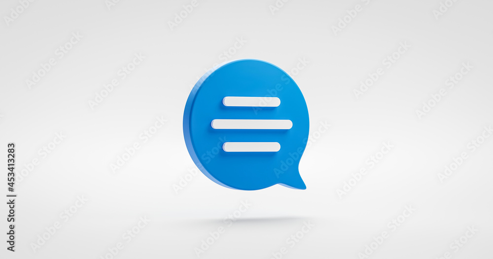 Poster chat bubble message speech dialog icon symbol or communication type talk flat design isolated on whi