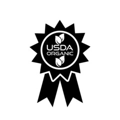 USDA organic emblems, badge isolated on white background