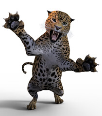 3D Leopard attacking