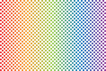 Rainbow polka dots background - Vector illustration. - obrazy, fototapety, plakaty
