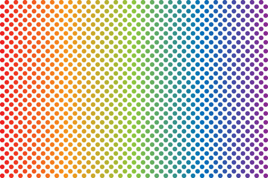 Rainbow Polka Dots Background - Vector Illustration.