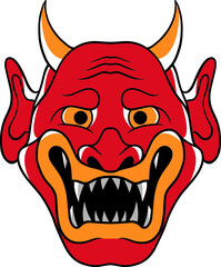 japanese mask illustration 