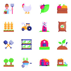 Farming Flat Icon Designs

