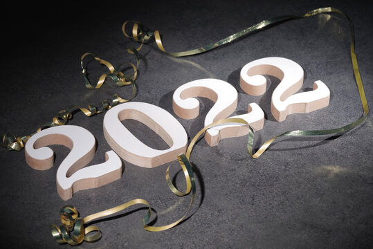Fototapeta Happy New Year. Symbol from number 2022 on abstract background
