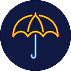 umbrella neon icon
