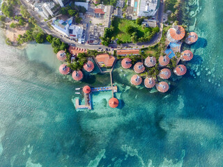 The north end of San Andres Island in Colombia viewed from a drone