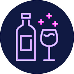 wine neon icon