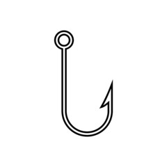 Fishing hook line icon isolated on white background
