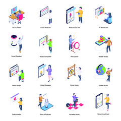 Isometric Illustrations of Music and Multimedia 

