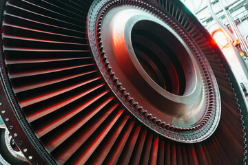 Disassembled gas turbine to generate electricity for structural elements - obrazy, fototapety, plakaty