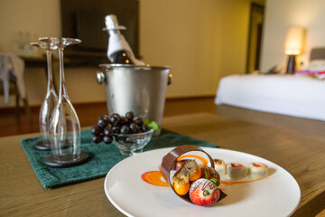 fruit plate with strawberry
