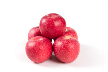 Fresh gala apples isolated on white background.