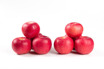 Fresh gala apples isolated on white background.