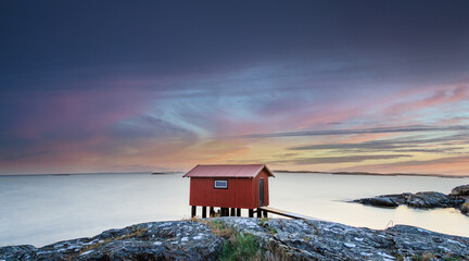 Colorful sunset at the coast of Sweden
