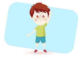 cute boy illustration vector design