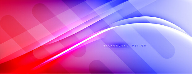 Abstract background - lines composition created with lights and shadows. Technology or business digital template. Trendy simple fluid color gradient abstract background with dynamic © antishock
