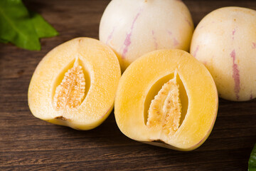 Fresh fruit ginseng fruit  on wooden background