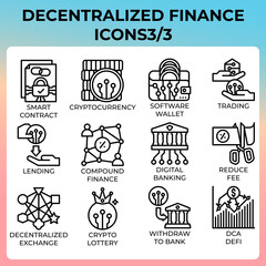Decentralized finance (DeFi) icon set