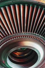 Internal design of a gas turbine plant for generating energy. © Alexander